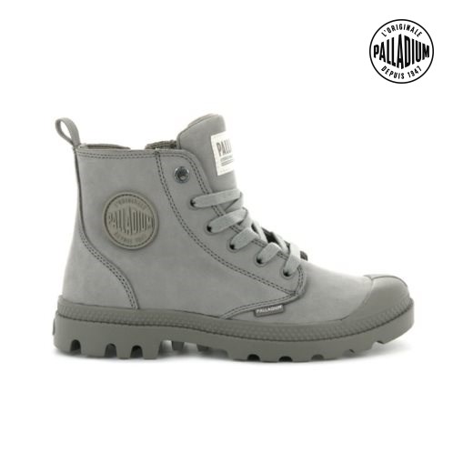 Dámské Boty Palladium Pampa Hi Zip Nubuck Šedé | CZ KOL-34R